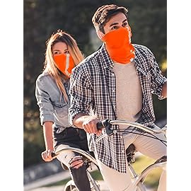 SATINIOR 8 Pcs Neck Gaiter, Reflective Cooling UV Protection Neon Bandana Breathable Face Mask for Men Women Cycling Skiing(Orange,Polyester)