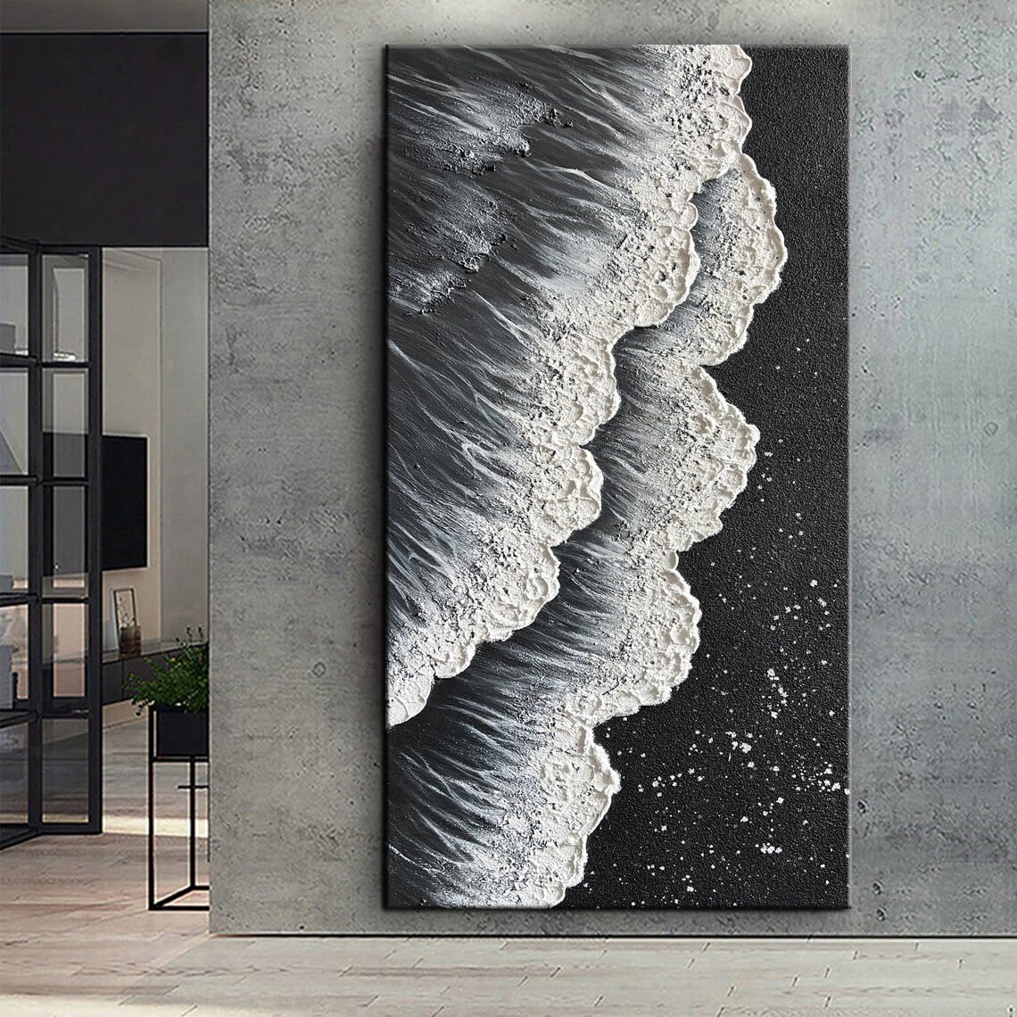 Amazon.com: YaSheng Art - Oil Painting on Canvas Texture Black and