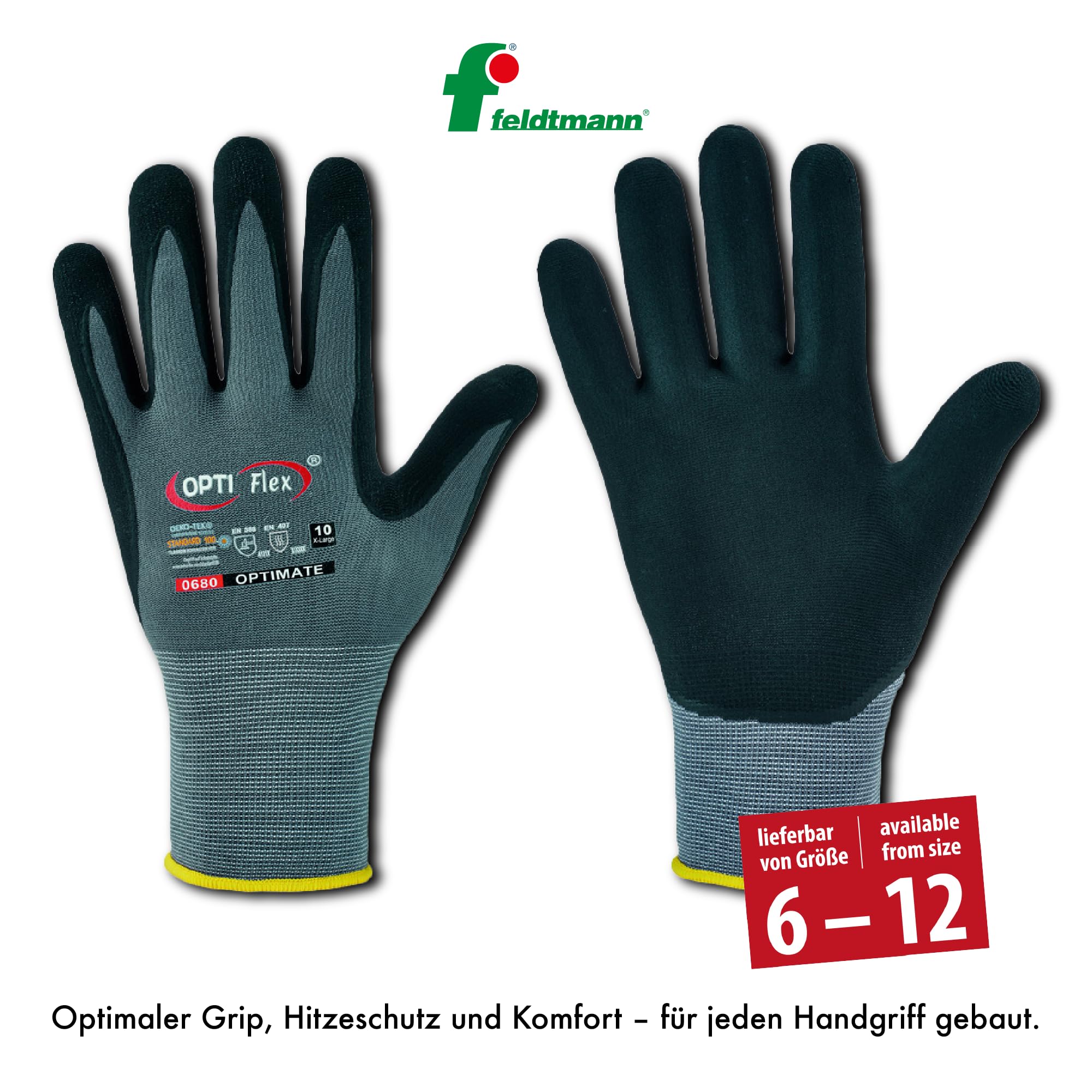 Opt Flex® Optimate rękawice z drobnej dzianiny, nylon, z pianką nitrylową, szare, rozmiar 9, opakowanie 144 sztuk