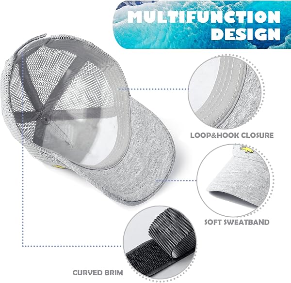 DRESHOW Kleinkind Baseball Mütze Baby Sonnenhut Niedliche einfarbige & Dinosaurier gemusterte Mützen Unisex Baby Trucker Hüte Säugling Kleinkind Kind Hüte für Jungen Mädchen - 3