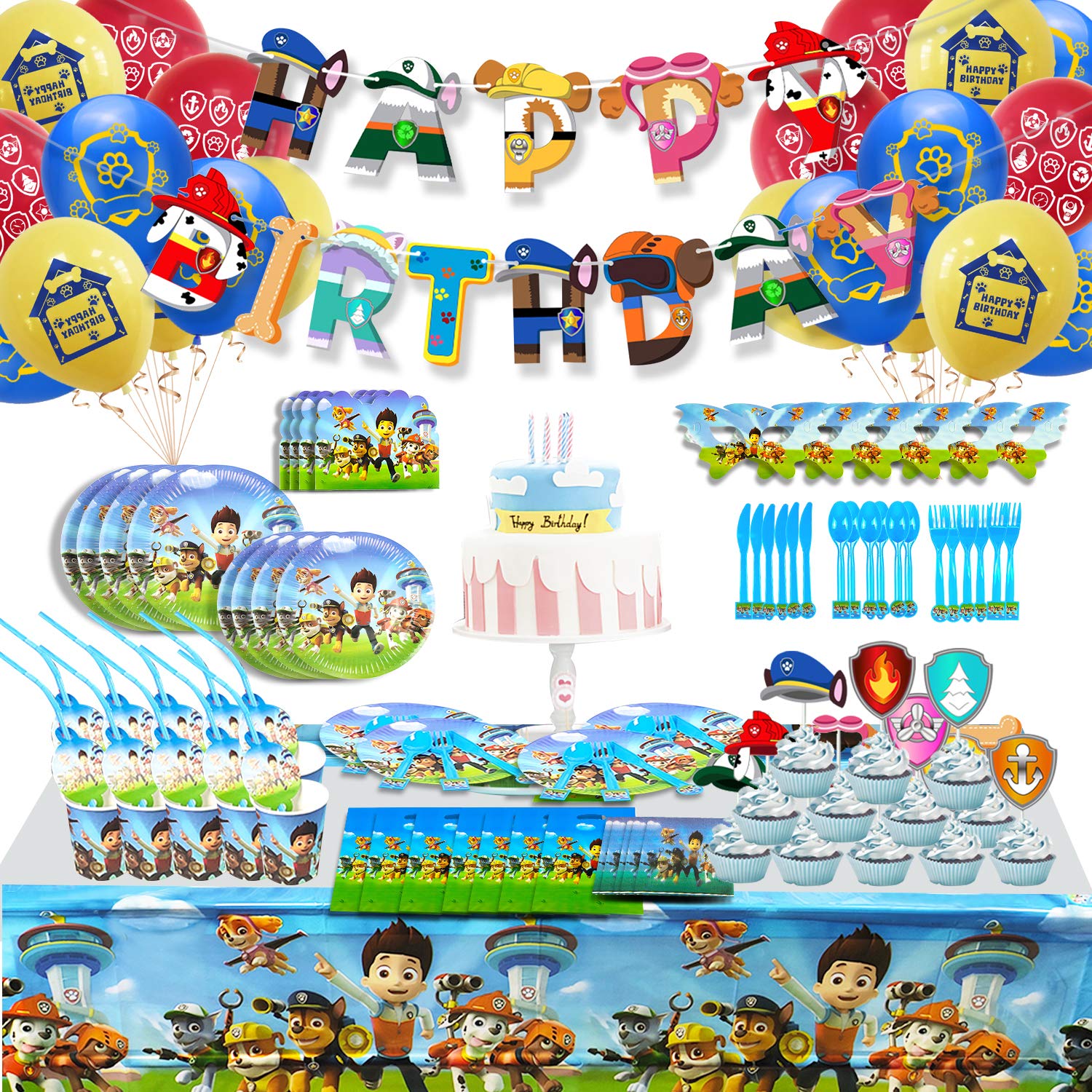 Buy Dog Party Supplies Birthday Decorations for 24 Guest, Happy