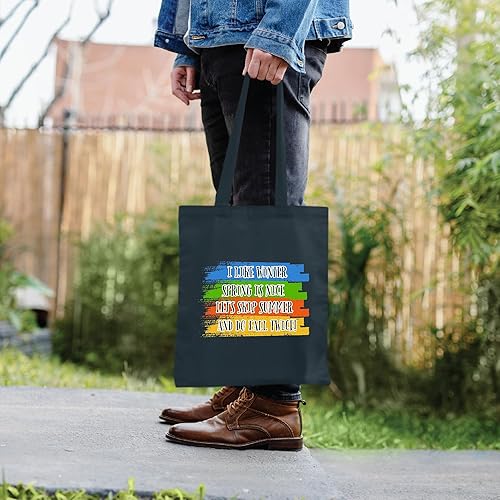 Miniatura 4 de Gift Ideas For All Seasons Humor based Navy Black Multicolor Canvas Tote Bag