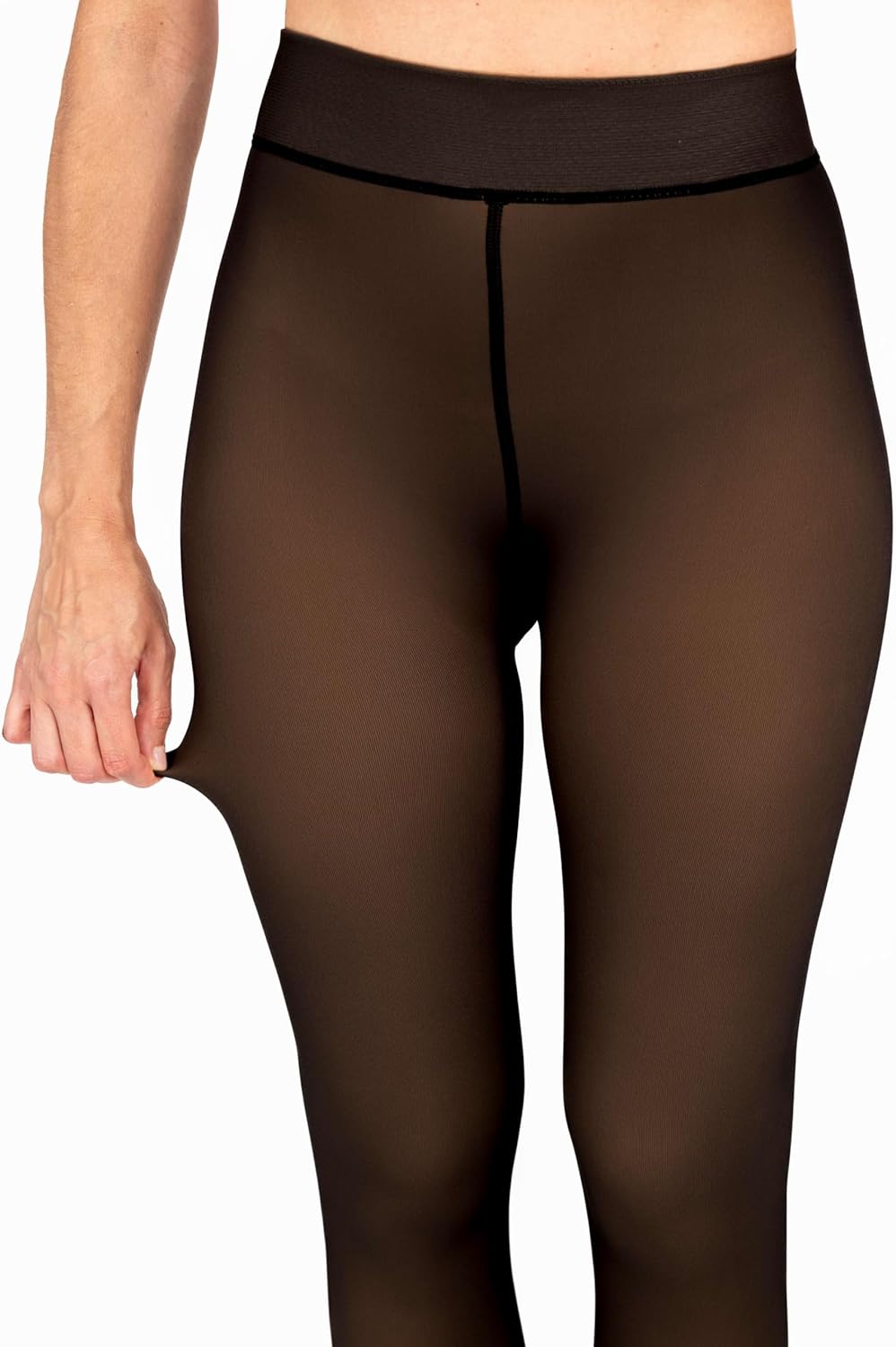 HUE womens Fleece Lined Tights Sheer - Image 4