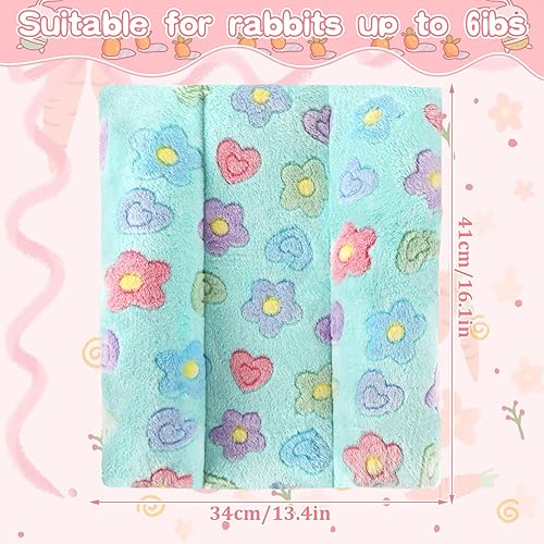 Miniatura 2 de Cama de conejo de 15.7 x 14 pulgadas, cama cóncava acolchada para animales pequeños, tapete de felpa con almohadas de algodón para conejillos de