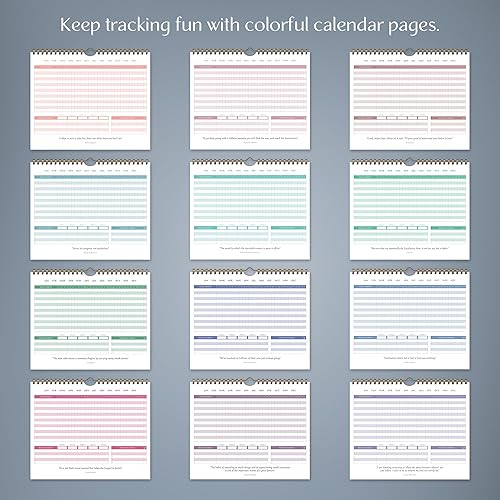 Miniatura 6 de Calendario de hábitos de leyenda, colorido rastreador de hábitos para rastrear hábitos diarios, semanales y mensuales, diario motivacional y tablero