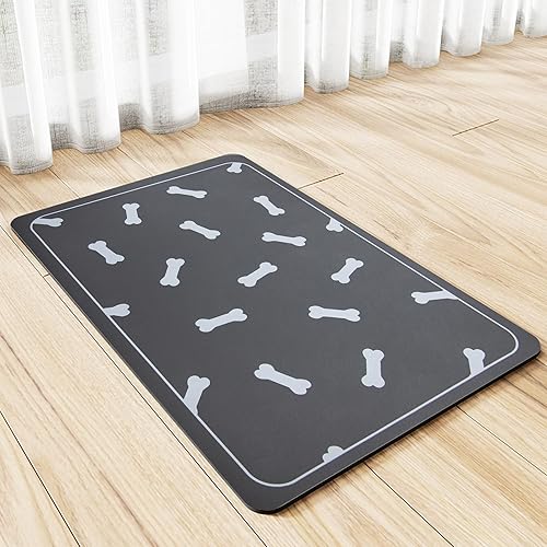 Miniatura 8 de Tapete de alimentación para mascotas para perros y gatos, absorbente, antideslizante, de diatomita, tapete para cuenco de agua para perros, súper