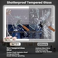 Vista 156 de WTTY LED Bathroom Mirror 32"x32" with Backlit and Front Light,Stepless Dimmable LED Mirror for Bathroom,Anti-Fog Lighted Bathroom Vanity Mirror