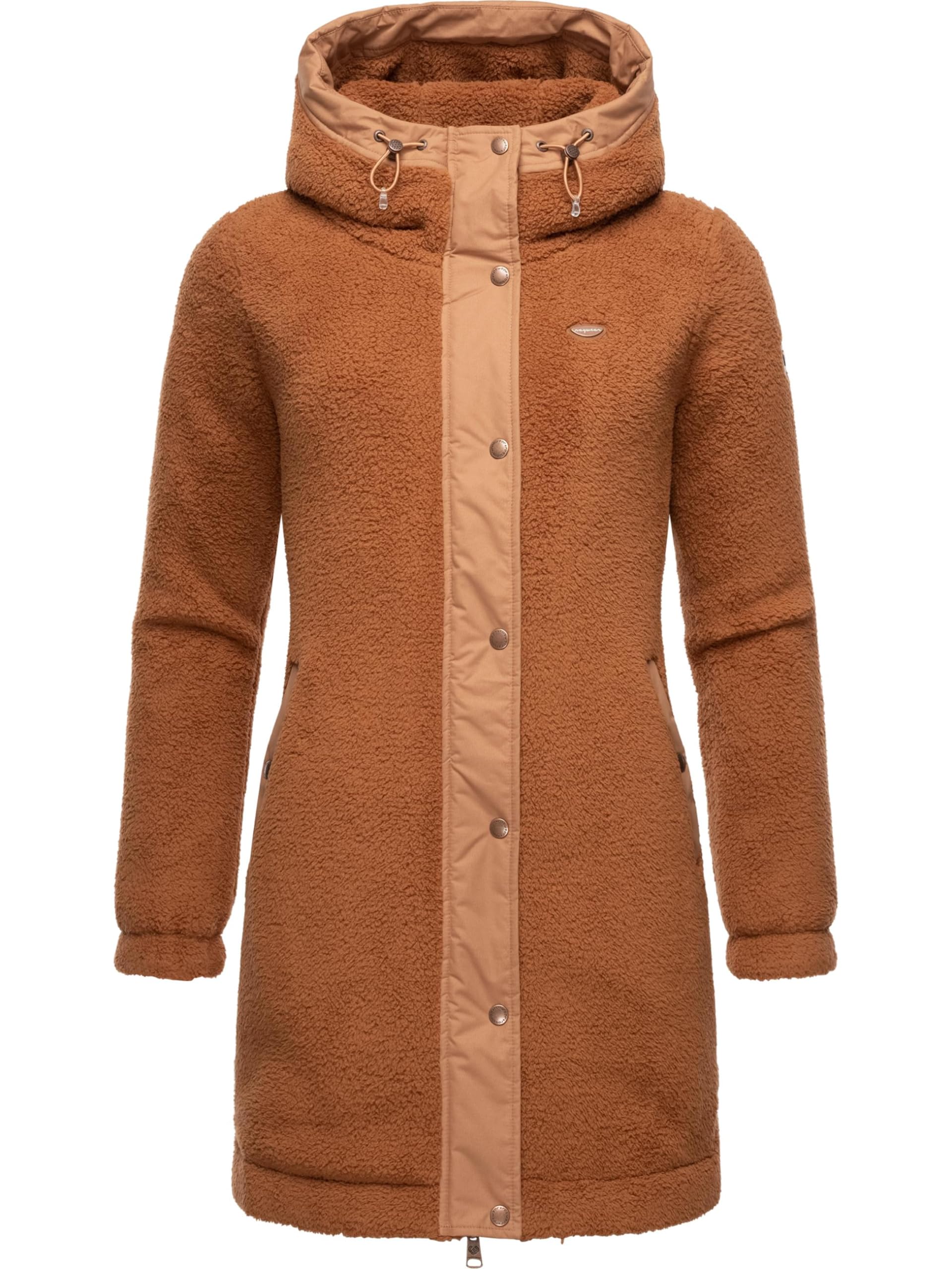 Ragwear Chaqueta corta de forro polar para mujer con capucha, tallas XS-6XL