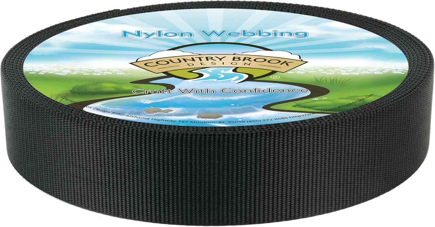 Country Brook Design - 1 3/4 Inch Black Heavy Nylon Webbing