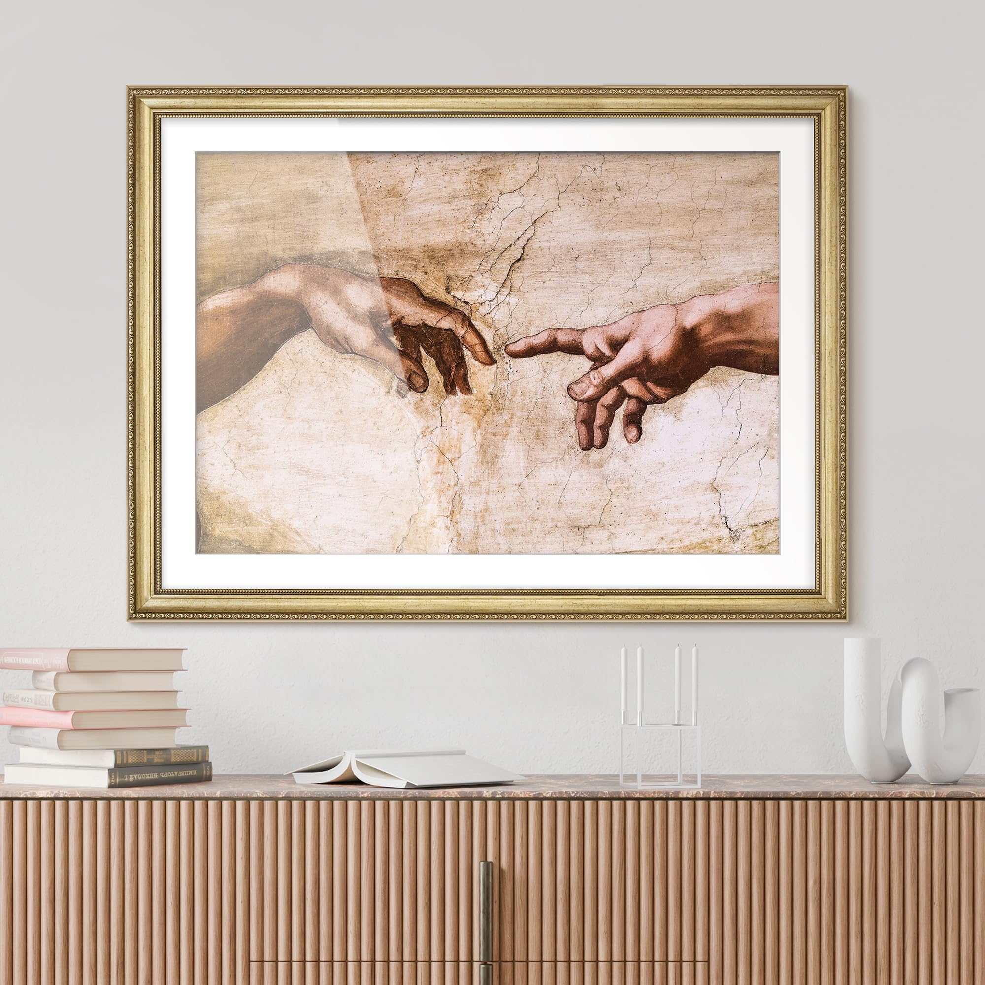 Amazon.com: MUDECOR Premium Framed Wall Art The Creation of Adam