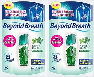 Breath Freshening Capsules, Fresher Breath From Inside-Out, Even Works On Bad Breath From Garlic,