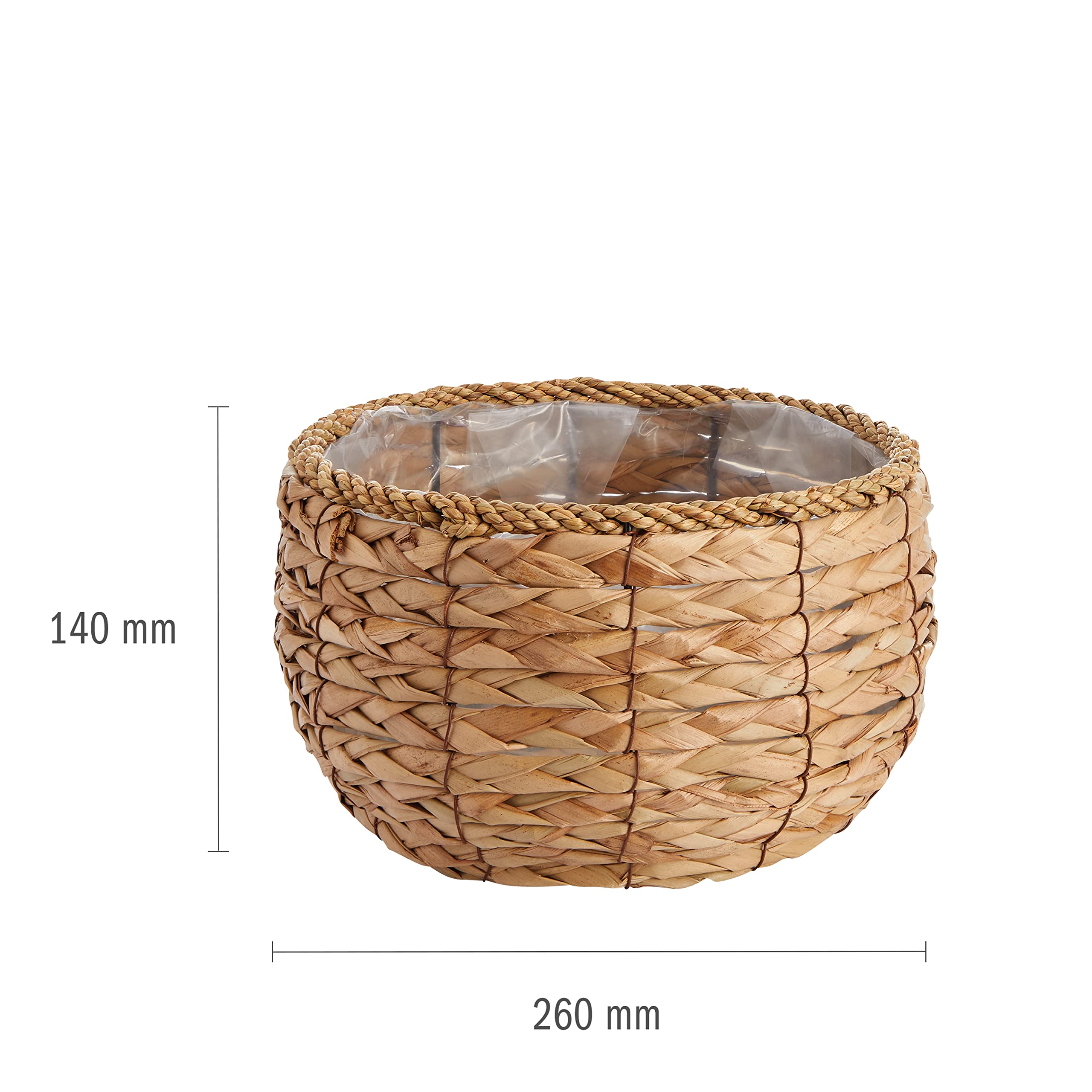 Paco Home Doniczka Os這nka Du瘸 Donica Wn瘲zna Zestaw Wiklina Plecionka Kwiaty Drewno Folia, Kolor:Naturalny, Ustawia si:2pcs Set/Projekt 1