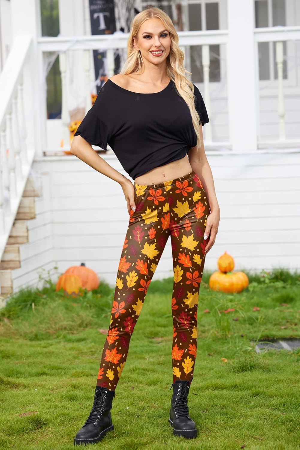 Thanksgiving Women Party Graphic Printed Turkey Leggings S-XXL - Image 4