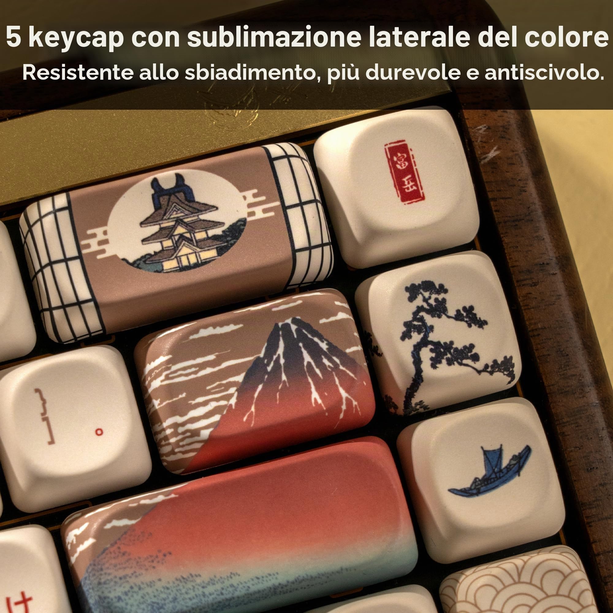 PBT Keycaps 143 tasti carini, copritasti a sublimazione del colore Set di copritasti personalizzati profilo MOA per tastiere meccaniche Cherry Gateron MX Swithes caffè