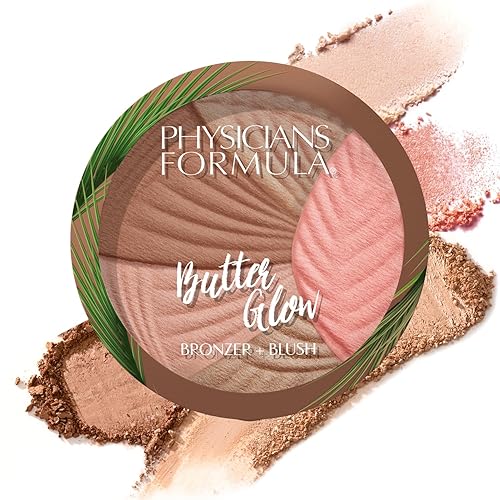 Physicians Formula Butter Glow Bronzer + Blush, fórmula ultra cremosa 2 en 1, mezcla de mantequilla iluminadora e hidratante, brillo saludable