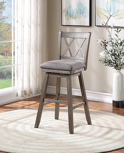 Miniatura 2 de Home Brookline - Taburete giratorio de bar con mecanismo de giro de 360, taburetes rústicos de granja para encimera de cocina con cojín, altura del