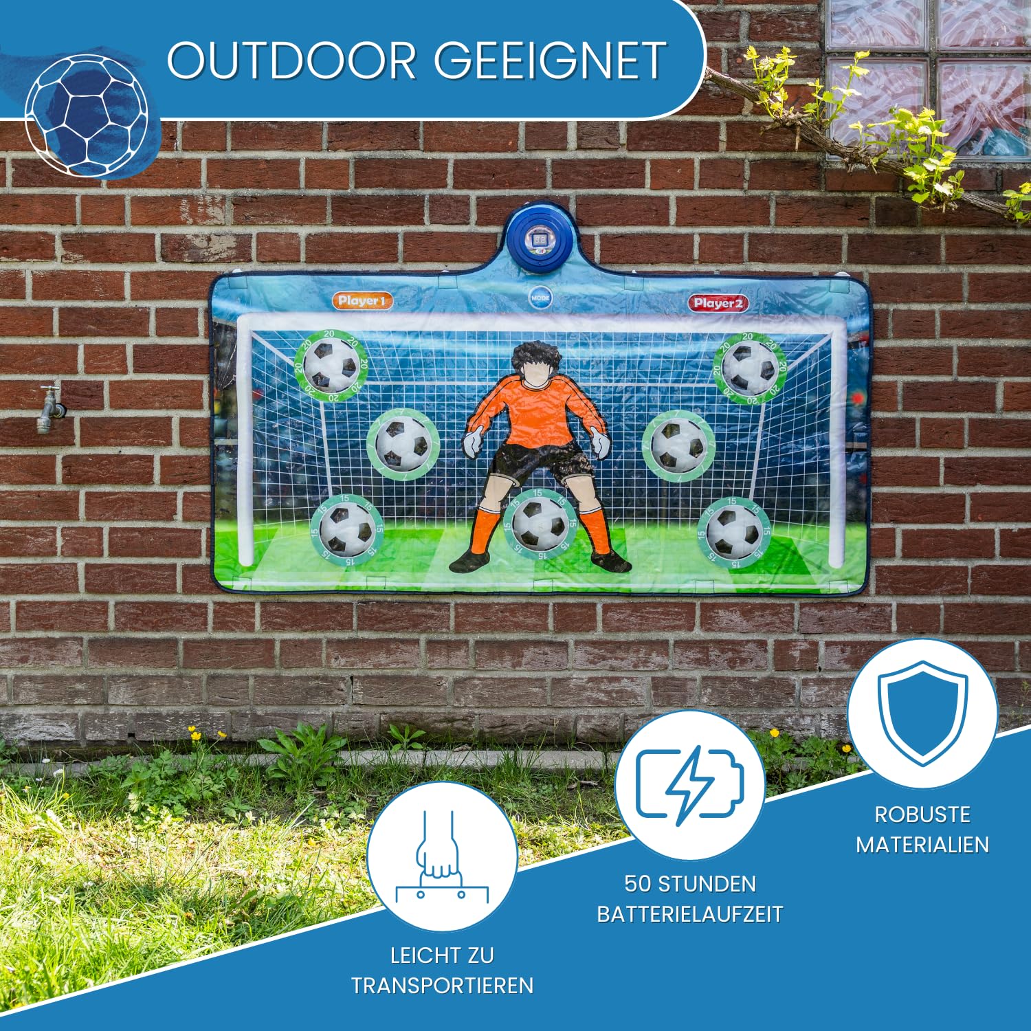 YIMORE Voetbaldoelen voor kinderen met draagtas, 4 modi, leuke voetbalapparatuur voor het opbouwen van vaardigheden, voor binnen en buiten, jongens en meisjes, cadeaus voor 6-12 jaar