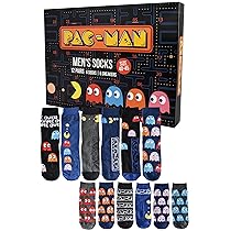 United Labels Pac-Man Calendario dell’Avvento con 12 paia di calzini da uomo, taglia 40-45, calendario con sneakers e calzini lunghi, calendario natalizio regalo