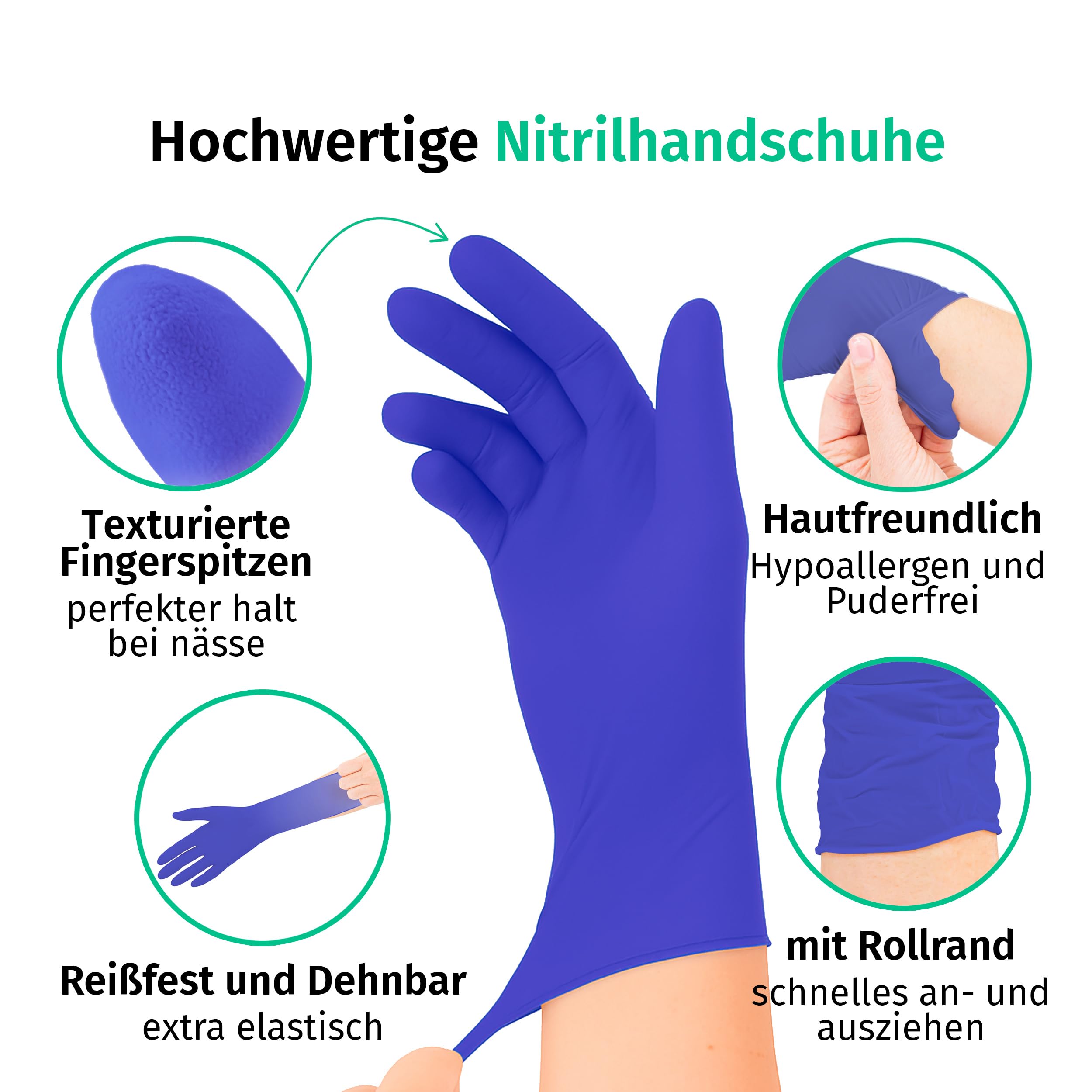 SF Nitrilhandschuhe L Violett – 1000 (10x100) Stück Einweghandschuhe, Einmalhandschuhe, Medizinische handschuhe, Puderfrei, Latexfrei, für Kochen, Putzen, Medizin, Kosmetik, Haushalt