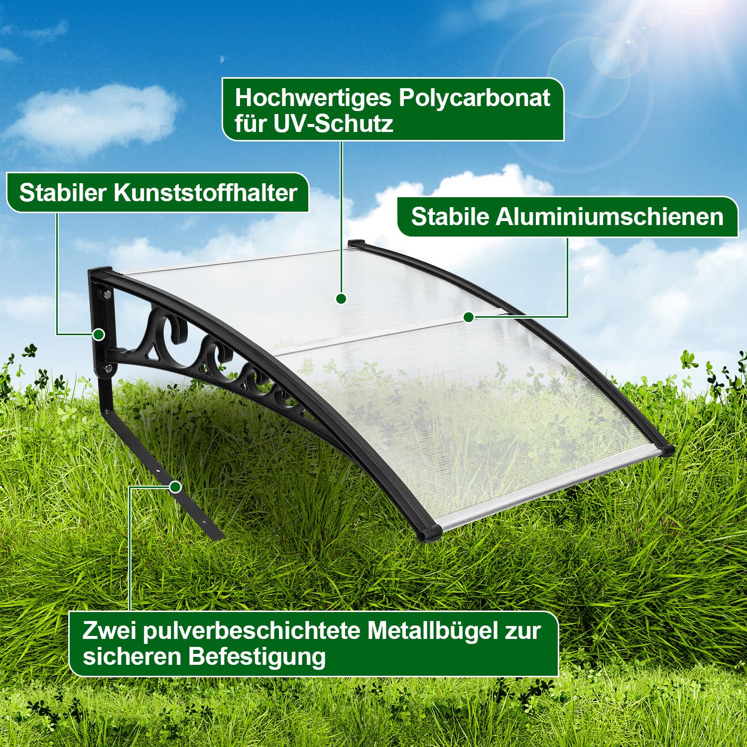 Garaż dla robota koszącego, wytrzymała wiata dla robota koszącego z łukowym designem, odporne na warunki atmosferyczne zadaszenie z aluminium i płyt komorowych PC, odporne na promieniowanie UV