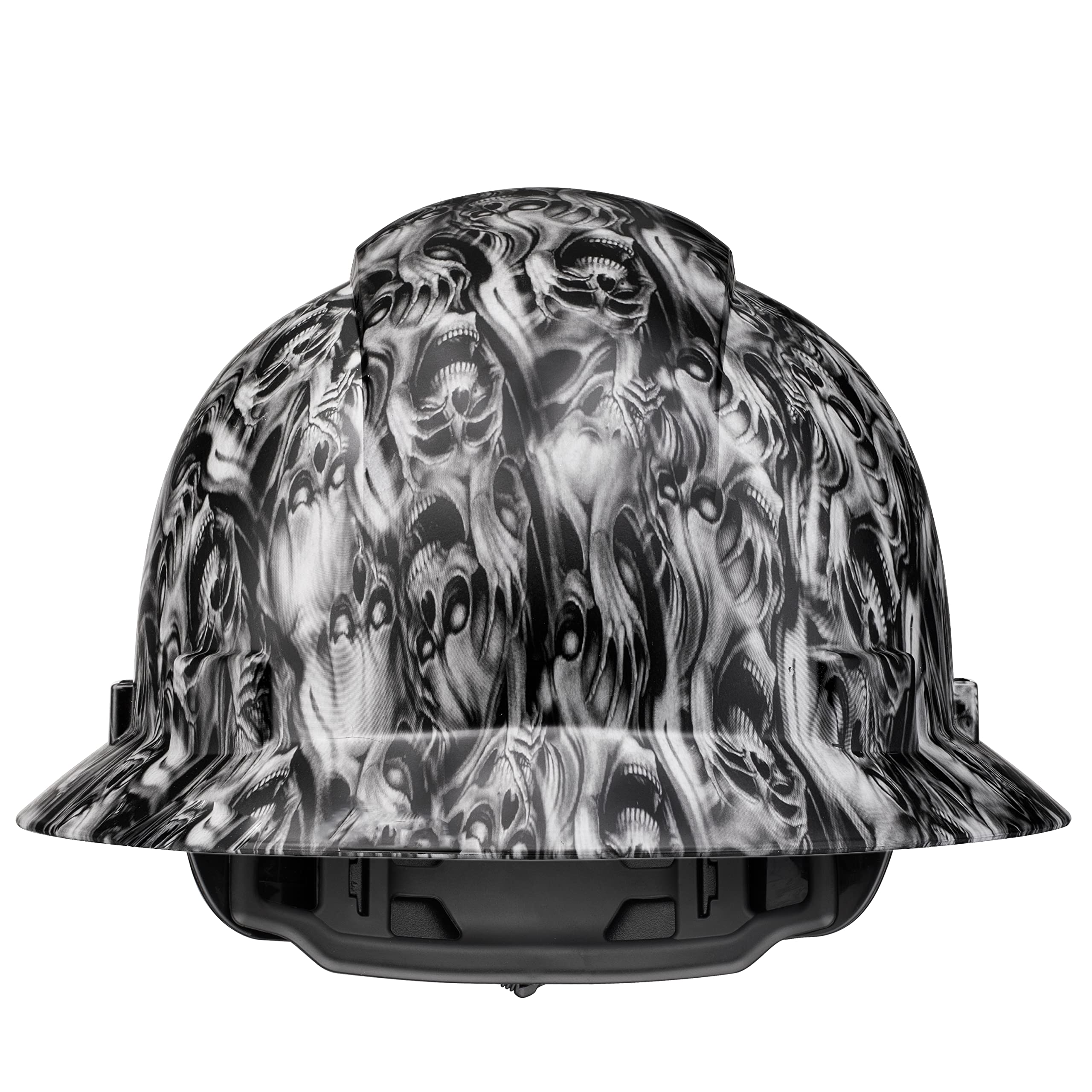 OSHA - Cappello rigido con tre teschi saggi e teschi, finitura opaca, con sospensione a 6 punti