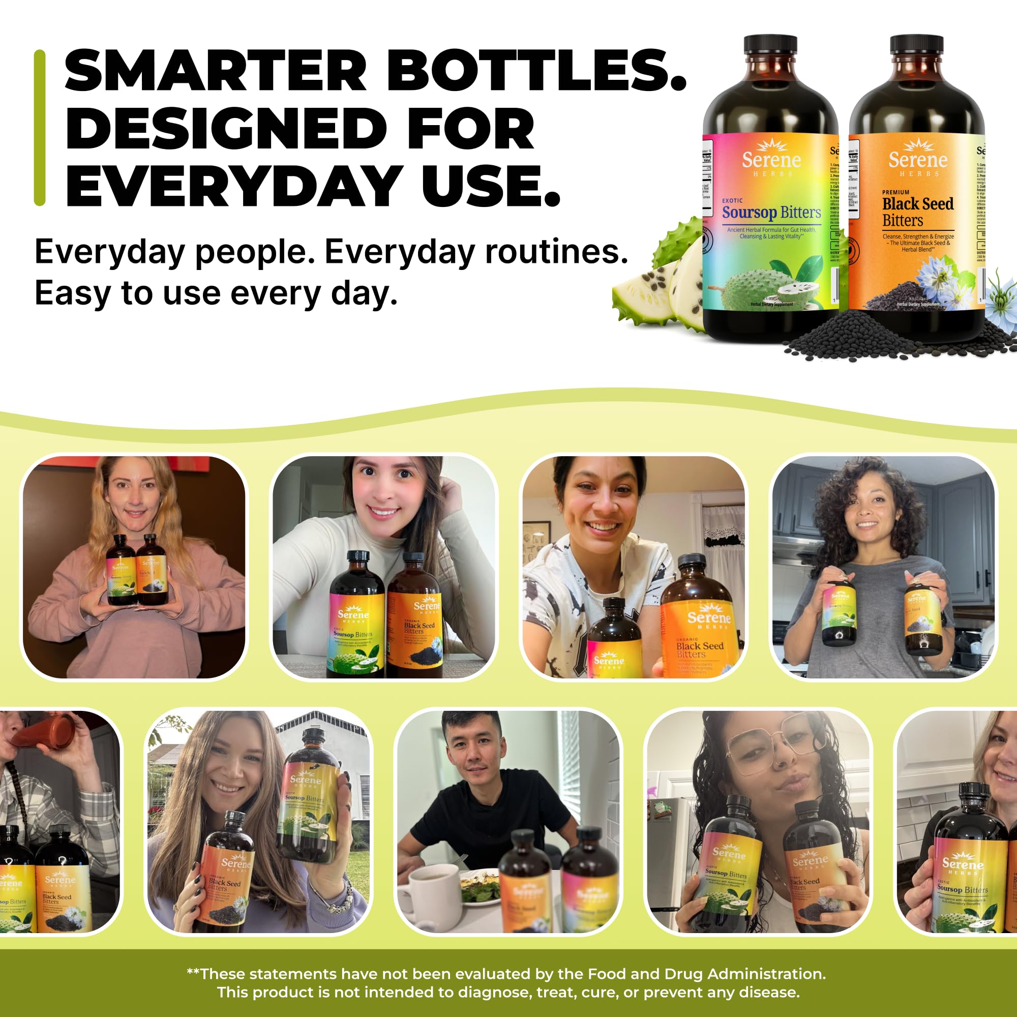 Serene Herbs Soursop Bitters Liquid & Black Seed Bundle – Organic Herbal Guanabana for Digestive Support – Vegan, Non-GMO – 32 oz (16 oz Each), (2 Pack) — Amazon image 2