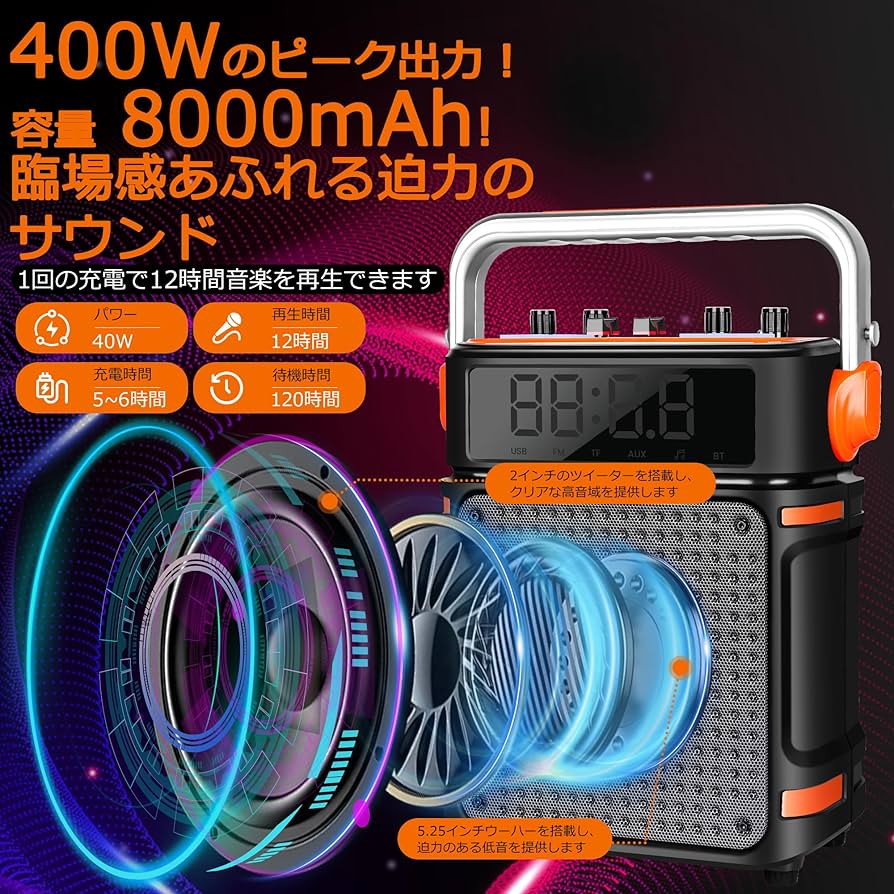 Amazon | 【2024年モデル】 ワイヤレスマイク スピーカーセット Amazon | 【2024年モデル】 ワイヤレスマイク スピーカーセット