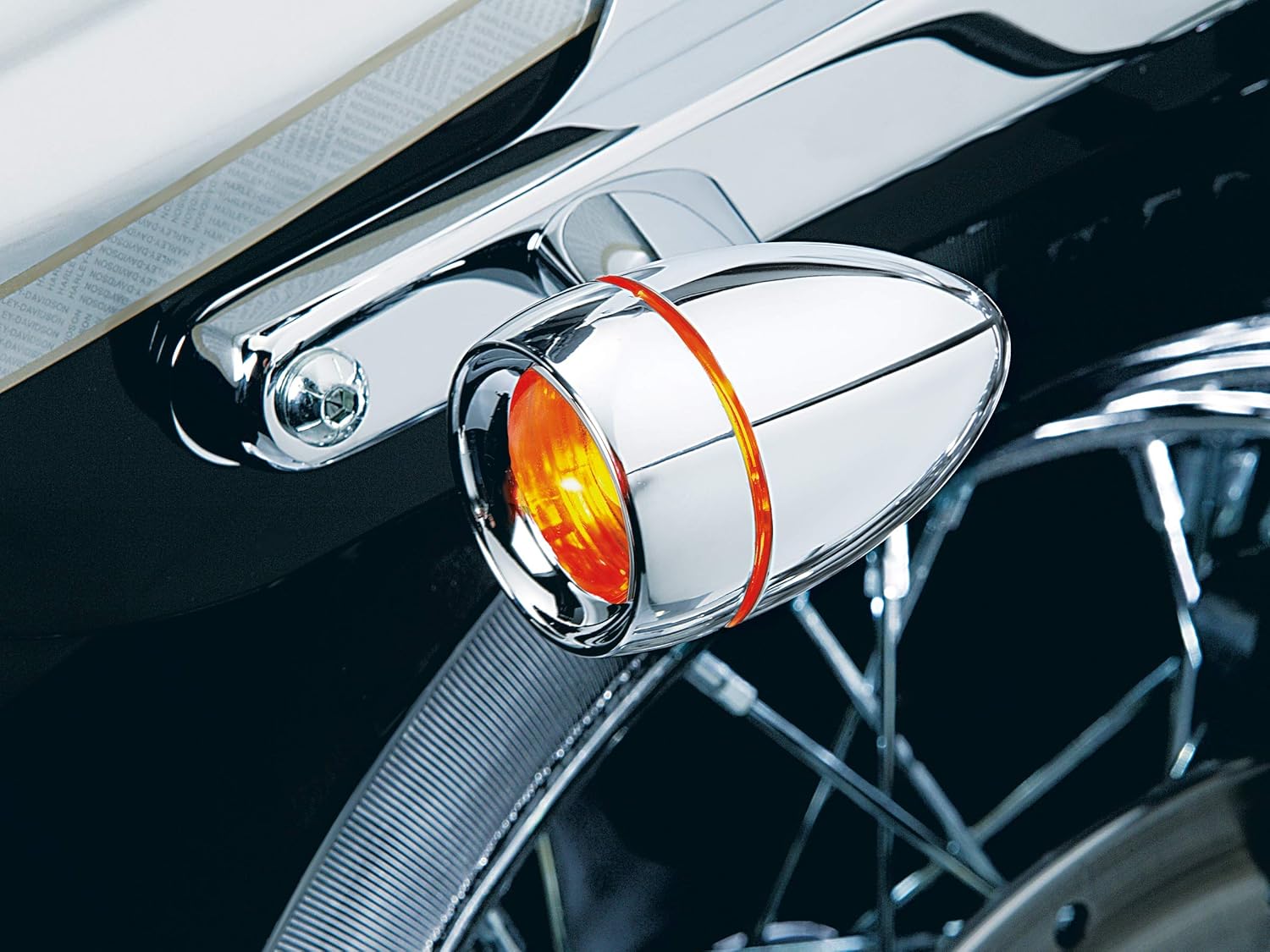 Kuryakyn 2108 Motorcycle Lighting Accessory: Deep Dish Bezel for 2000-19 Harley-Davidson Motorcycles with Bullet Turn Signal/Blinker Lights, Amber Lens, Chrome, 1 Pair