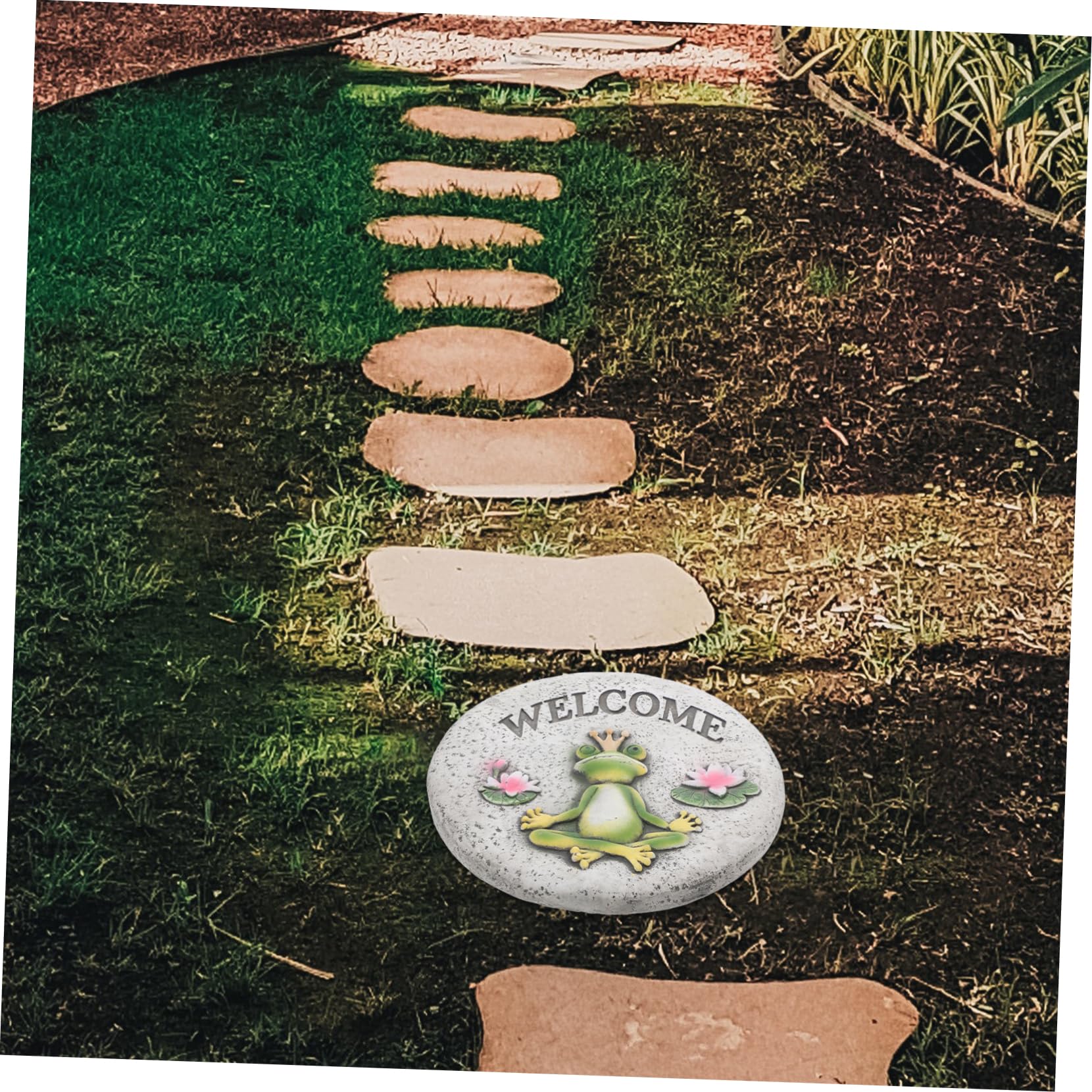 BESPORTBLE Piedras de Paso para Jardín Piedra de Cemento Decorativa para Escalones Adorno Exterior para Pasarela de Jardín