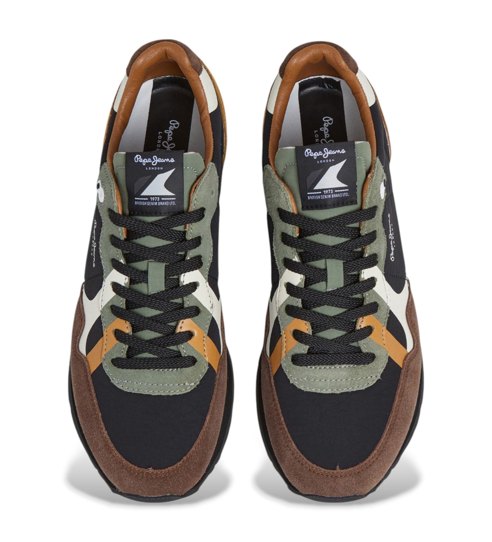 Pepe Jeans Zapatillas de Piel Brit Prints marrón