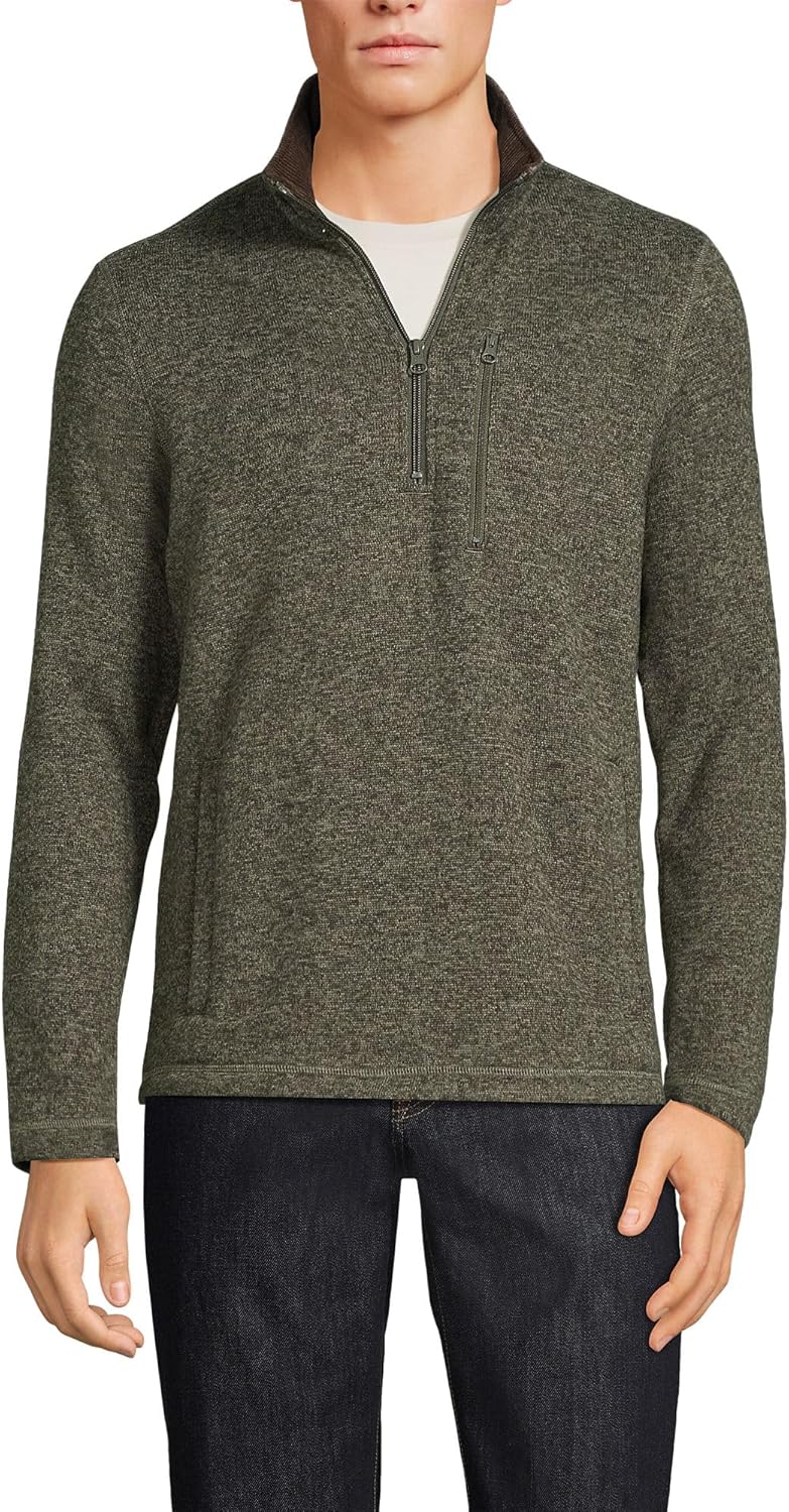 Lands’ End Men’s Quarter Zip Sweater Fleece