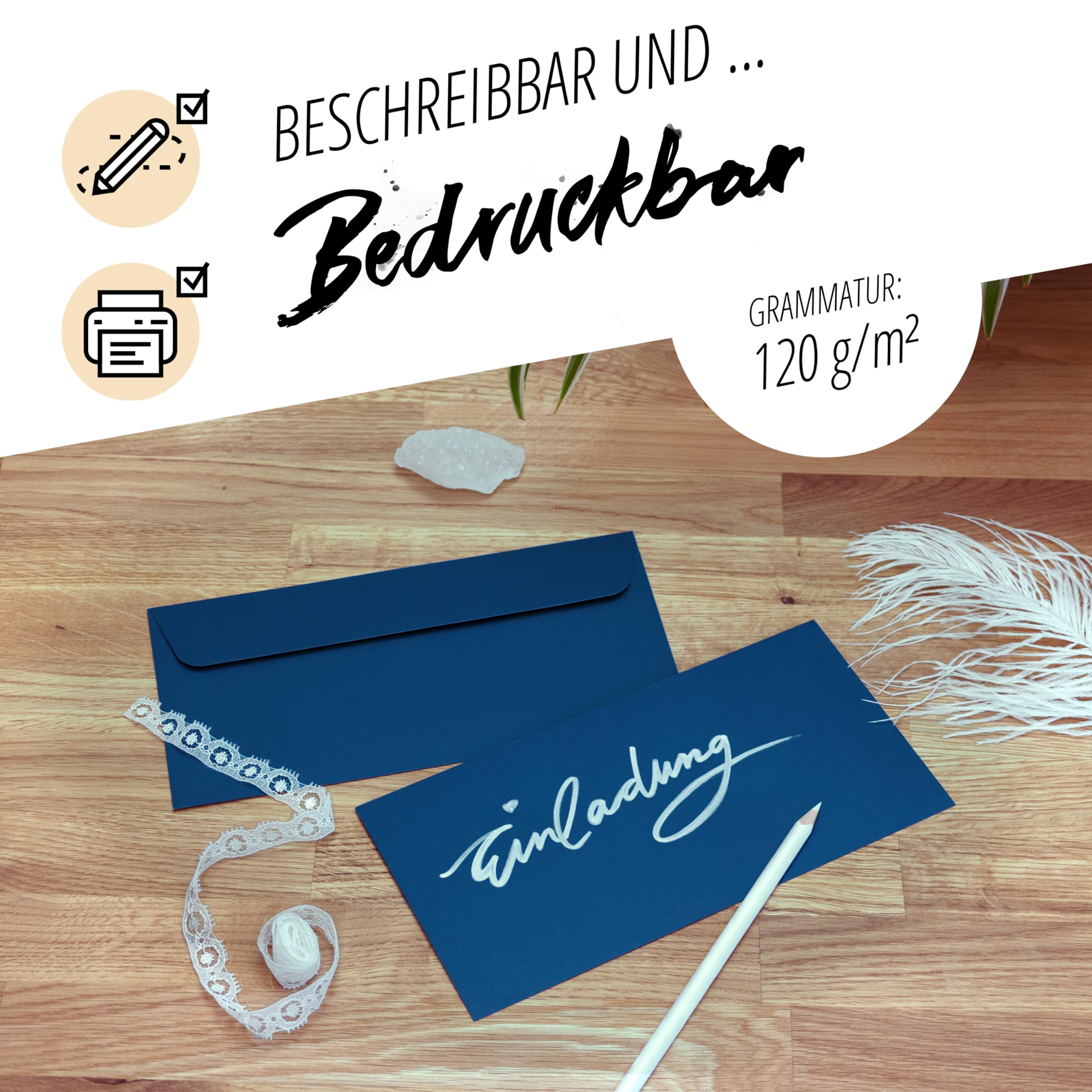 Buste Di Carta 100 Pezzi - DIN Lungo 220x110mm, Nero, Senza Finestra - Foto 7