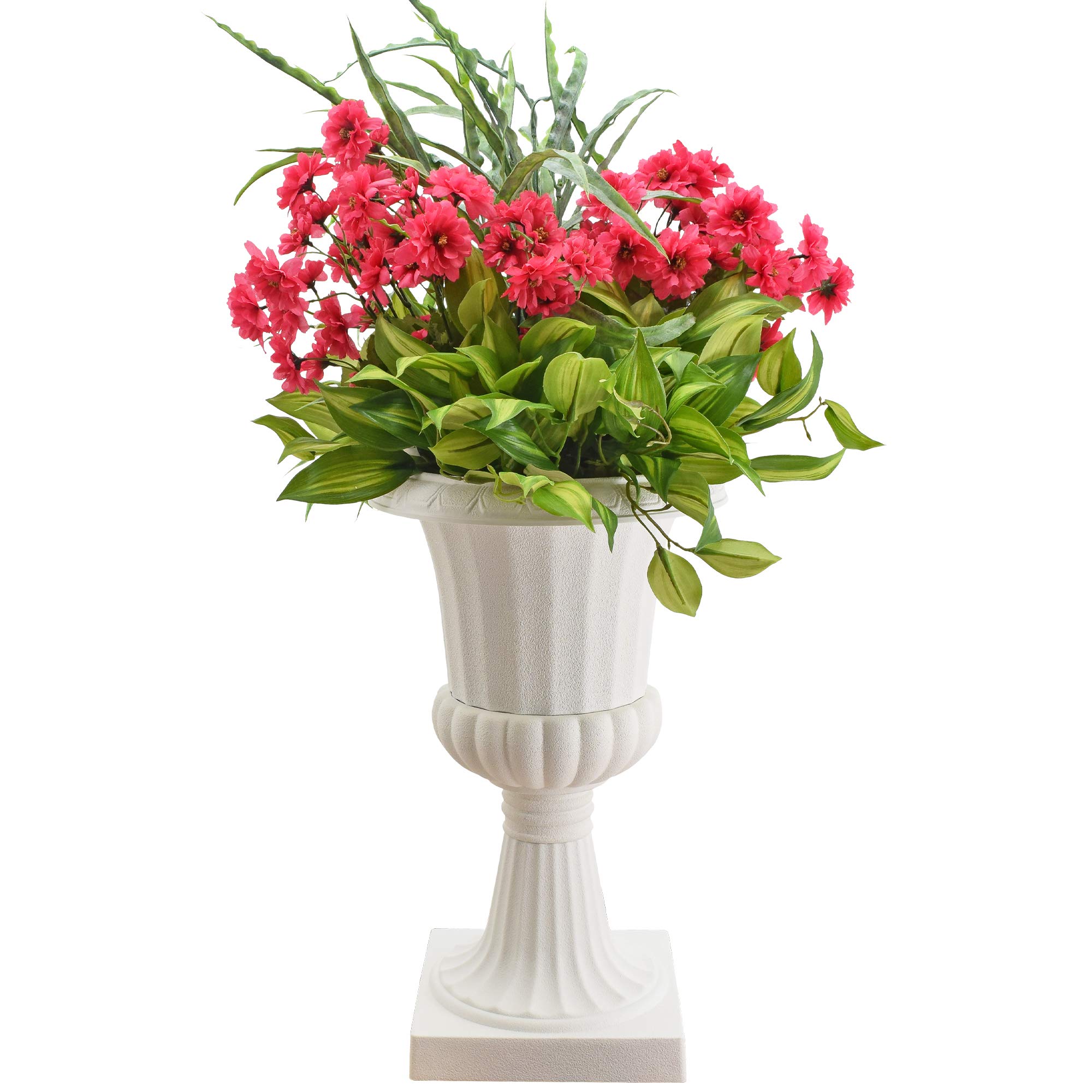 Arcadia Garden Products PL50WT-2 - Urna de plástico de lujo, color blanco (paquete de 2), 10" x17