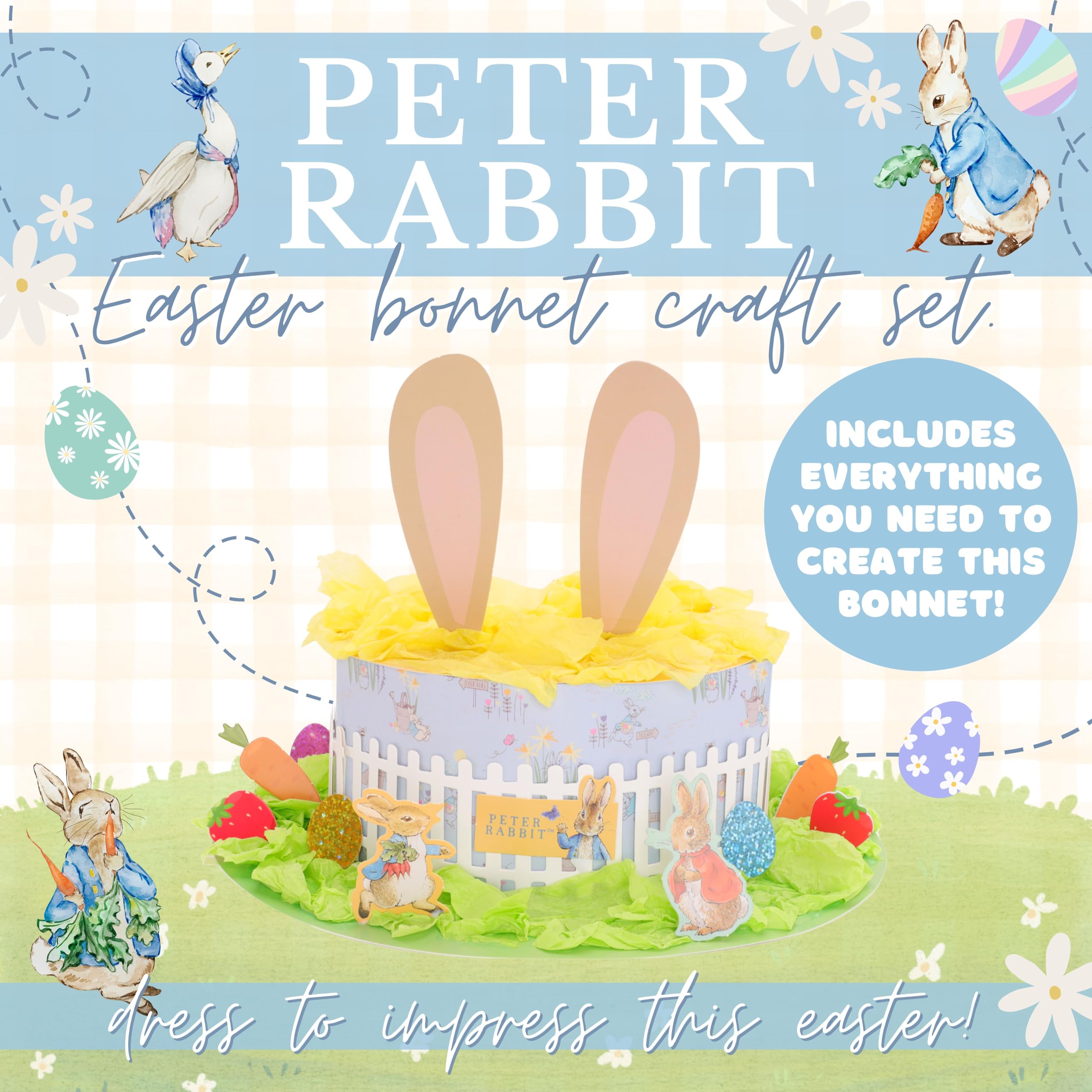 Toyland® Set de manualidades de gorro de Pascua de Peter Rabbit: papel de seda, cartón y decoraciones incluidas - Manualidades de Pascua Toyland® Set de manualidades de gorro de Pascua de Peter Rabbit: papel de seda, cartón y decoraciones incluidas - Manualidades de Pascua