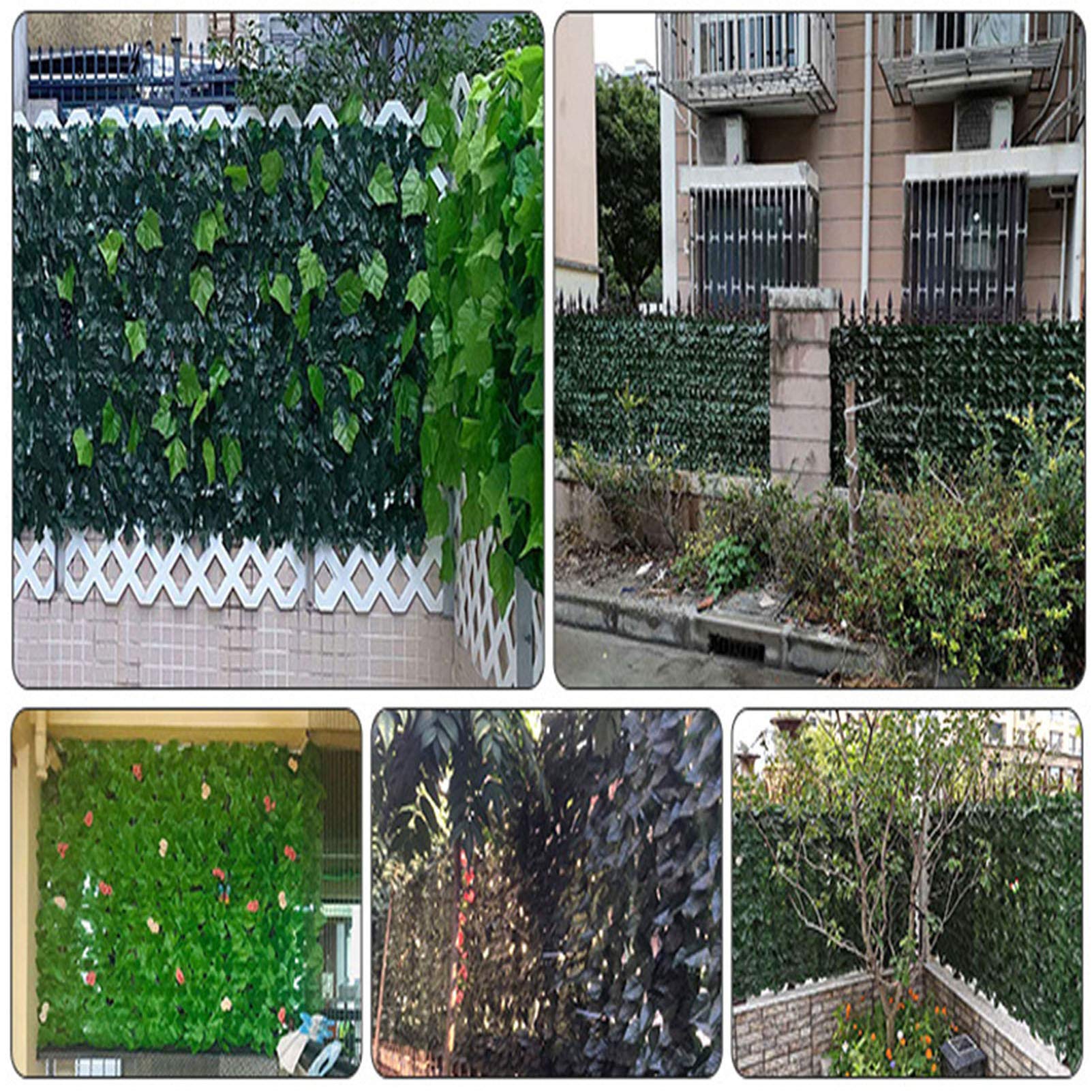 Seto Ocultacion Jardin, Seto Artificial Ocultacion Jardin, Jardin Vertical Artificial Exterior,Hojas Artificiales Decoracion, Decoracion Terraza Exterior Valla Ocultacion
