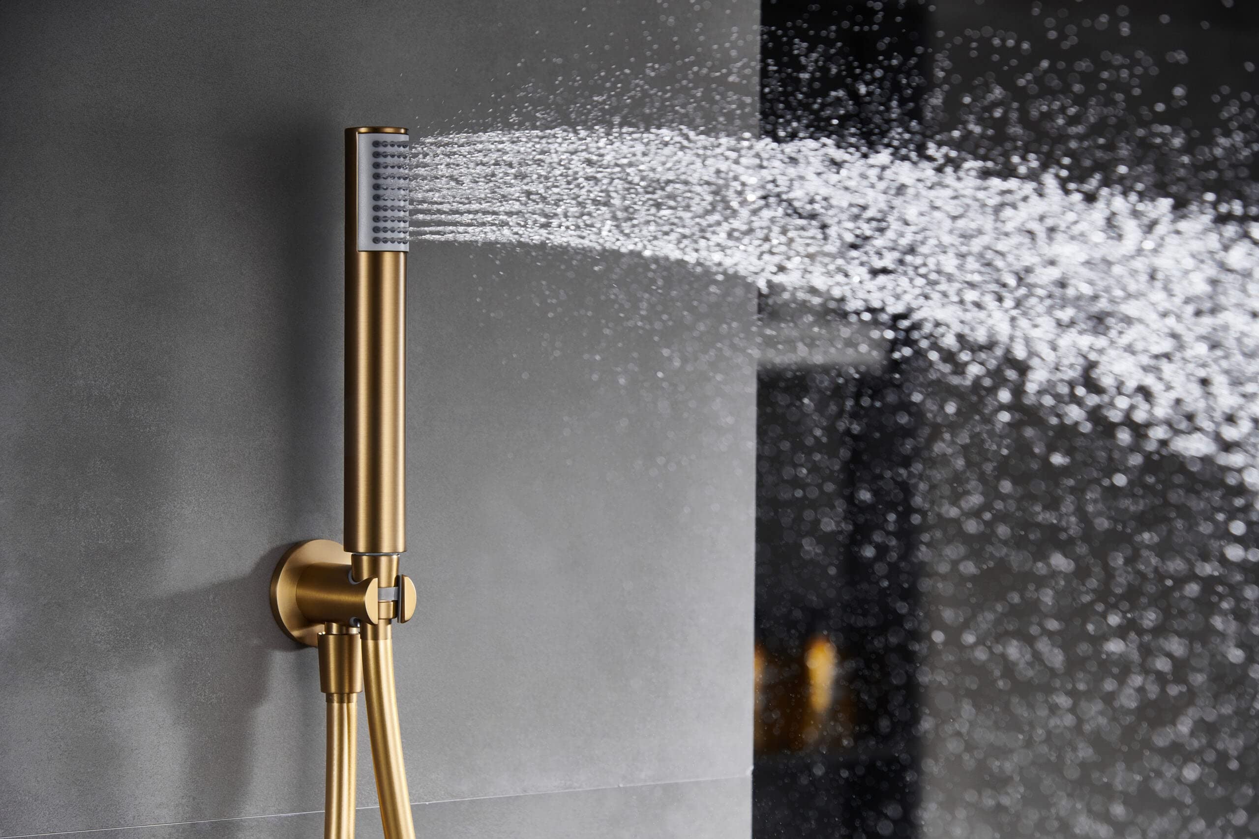 IMEX GPM039/OC MONZA Conjunto Grifo Ducha Monomando Empotrado Oro Cepillado