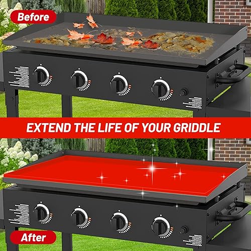 Miniatura 4 de Tapete de silicona de 28 pulgadas, resistente grado alimenticio, fundas para parrilla Blackston de 28 pulgadas, protege la plancha de insectos,