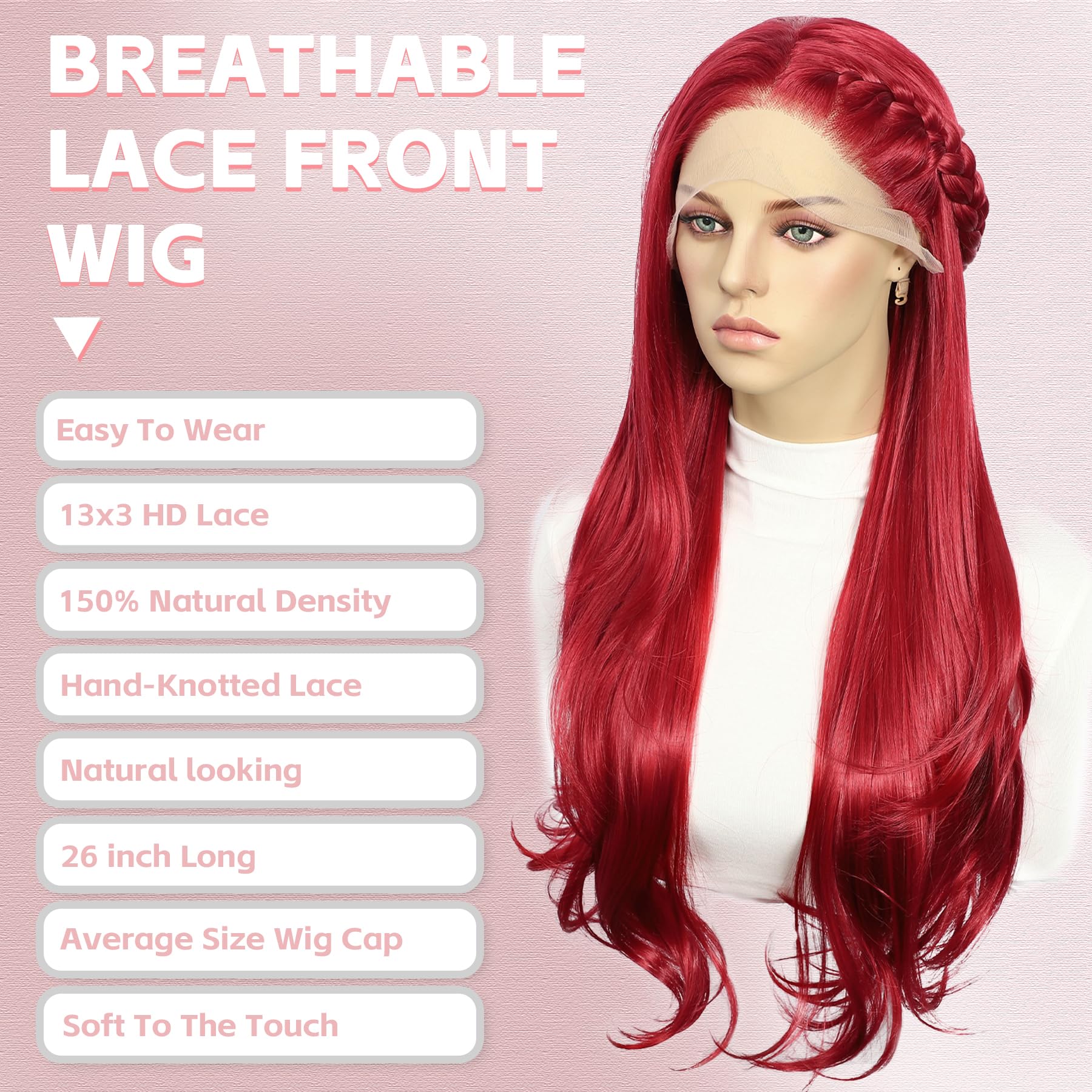 Amazon.com: BABEHERS Red Lace Front Wig 13x3 Hot Red Body Wave