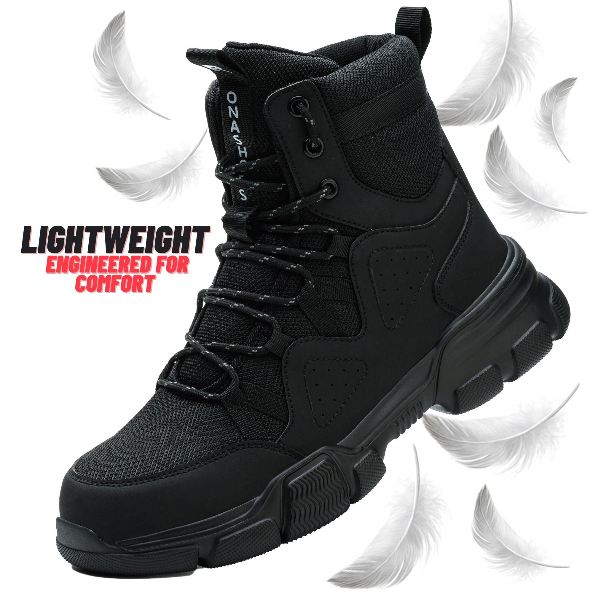 Rona Shoes Obuwie ochronne, buty robocze, stalowe noski, buty robocze, trampki, wygodne, sportowe, lekkie, dla mężczyzn i kobiet