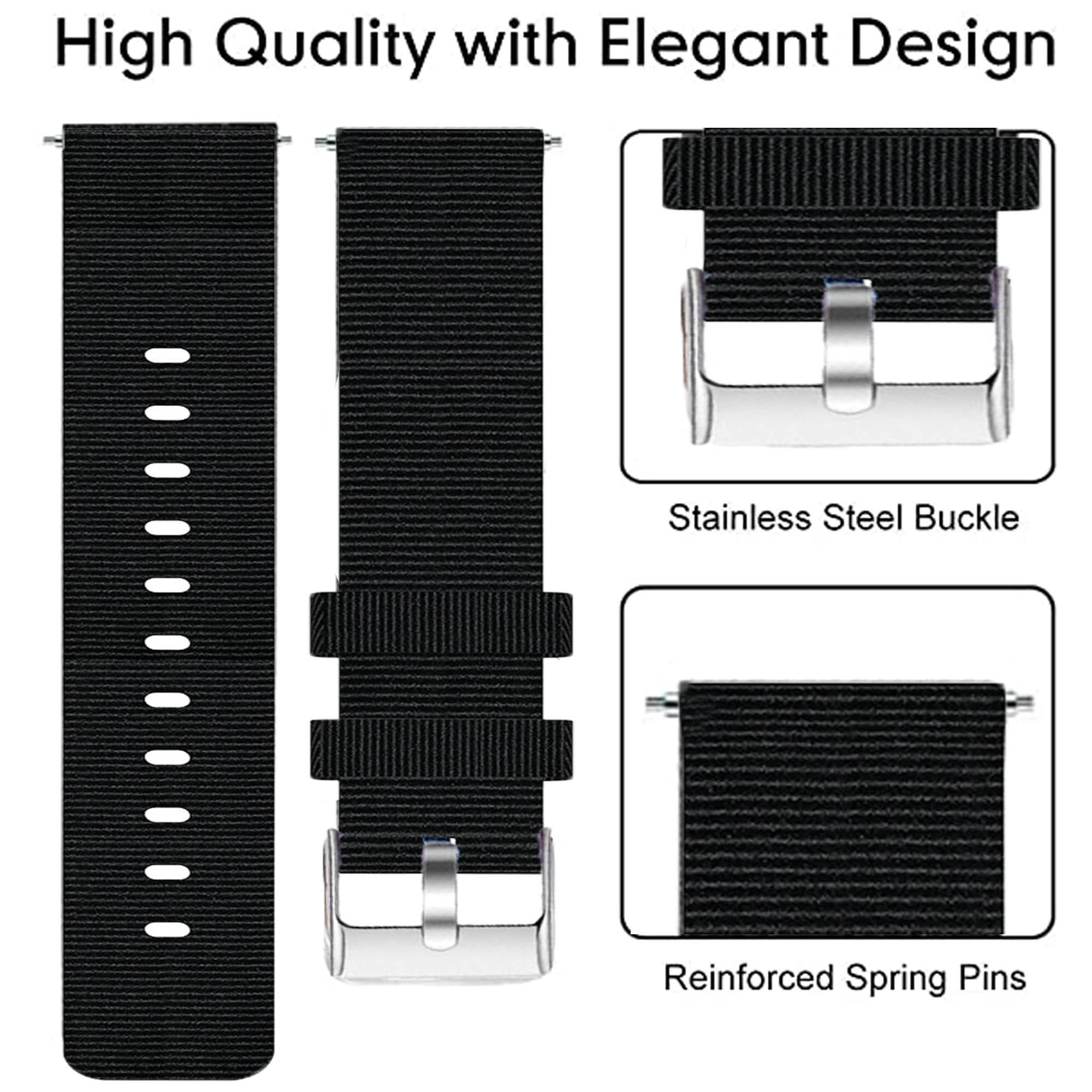 Blueshaweu Bracelet de rechange de 18 mm compatible avec la montre connectée Soudorv P97 1,57" P97, en nylon, pour montre connectée Soudorv P97/Dyurwa P97