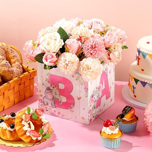 Miniatura 6 de Tanlade 6 piezas de decoración de fiesta de baby shower, cajas de flores para bebé, centro de mesa con letras para bebé, soporte de bloque floral,