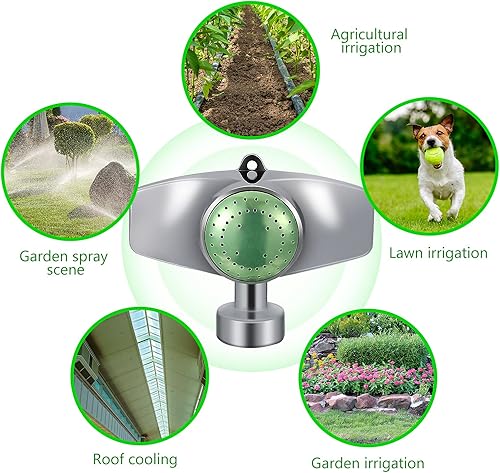Miniatura 7 de Honoson Rociadores con patrón circular, rociador giratorio de metal, cuadrado, ajustable, patrón de 360 grados, para riego de patio, césped, jardín