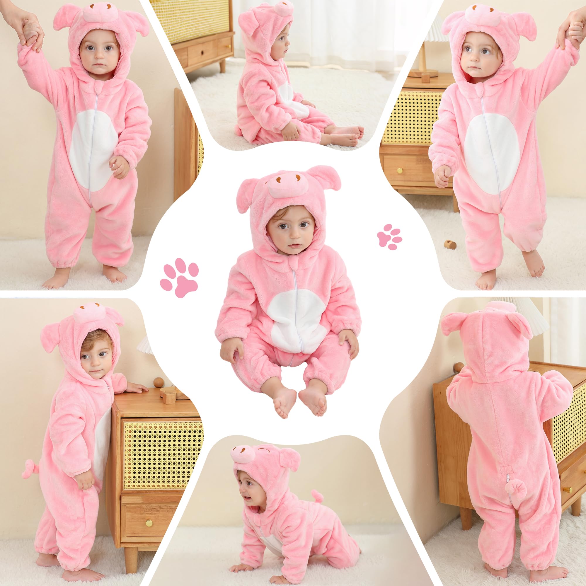 Traje de Cosplay de Halloween para Bebé Unisex con Capucha y Estampado de Animales 2-36 Meses