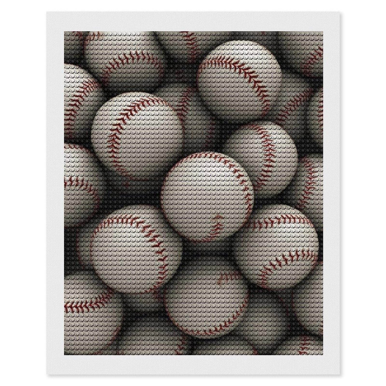Baseball Diamond Art Kits for Adults, DIY 5D Diamonds Painting Kits for Beginner, Round Full Drill Diamond Dots Painting, Diamonds Pictures Gem Art and Crafts Wall Decor 16"x20"