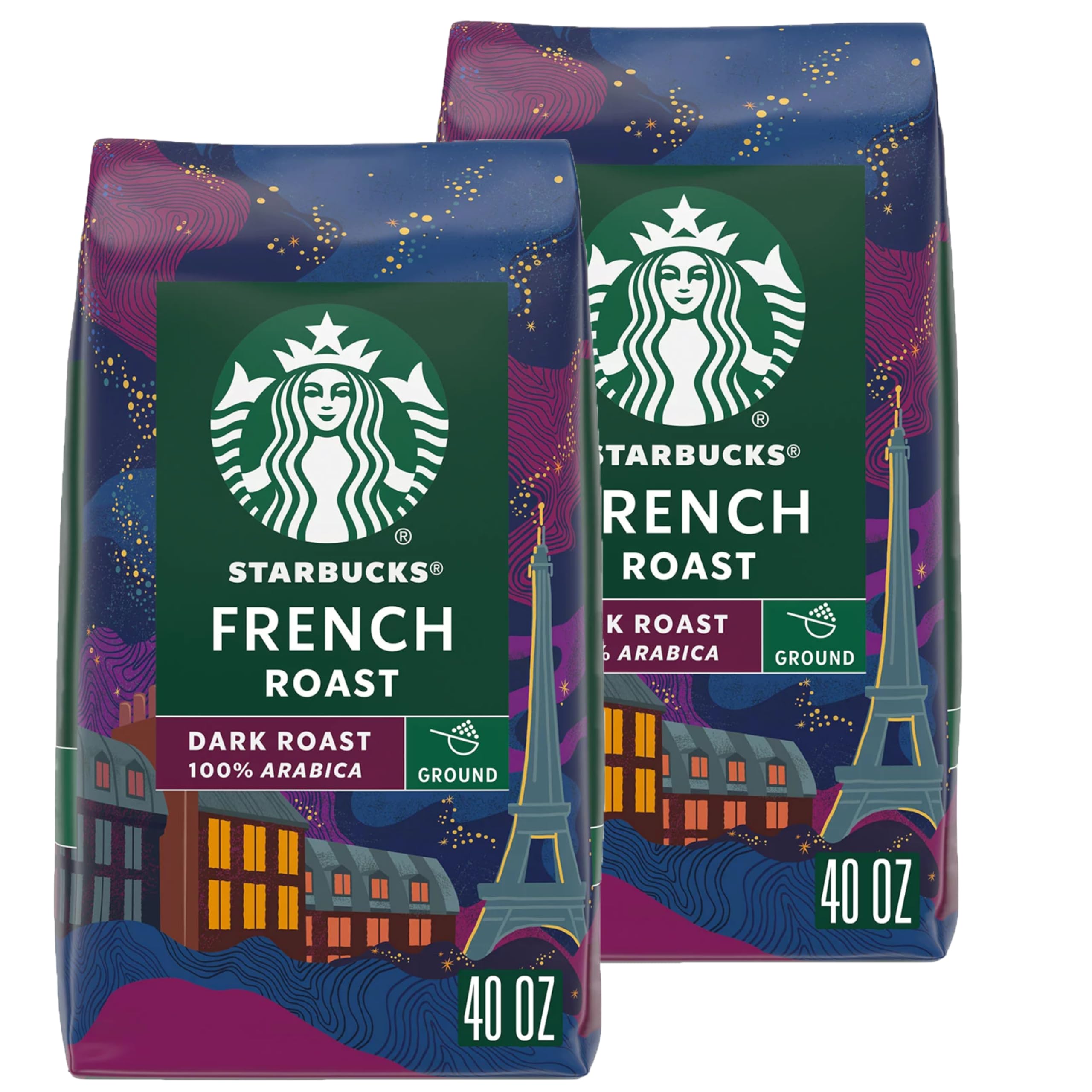 Starbucks French Roast Ground Coffee, 5 Pounds French Roast 40 Ounce (Pack of 2)