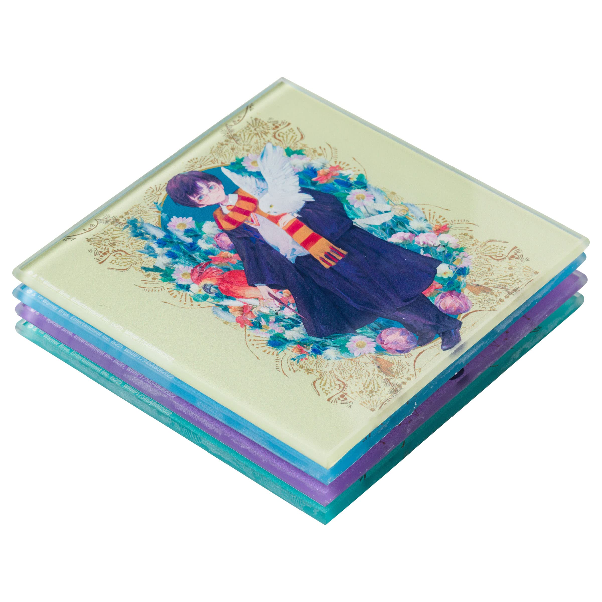 Silver Buffalo Harry Potter Character Frames Boxed 4-Piece Glass Coaster Set