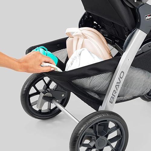 Miniatura 11 de Chicco Bravo Sistema de Viaje Trio 3 en 1, Cochecito de plegado rápido Bravo con asiento y base para automóvil infantil KeyFit 30, Combo de asiento