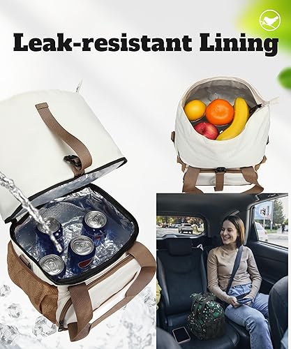 Vista 4 de SUNNY BIRD Lonchera con doble compartimento para mujeres y hombres (blanco marfil 01)