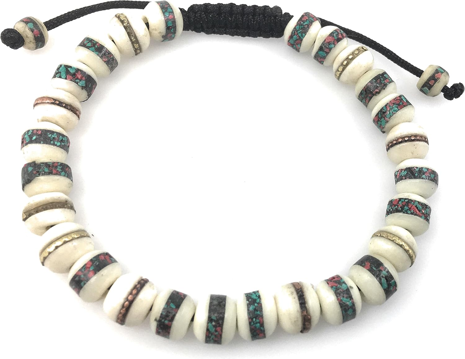 Tibetan Prayer Mala Embedded Medicine Bracelet Yoga Healing Beads Adjustable Wrist Mala Tibetan Prayer Beads For Meditation Many Color Choices (White) - Image 5