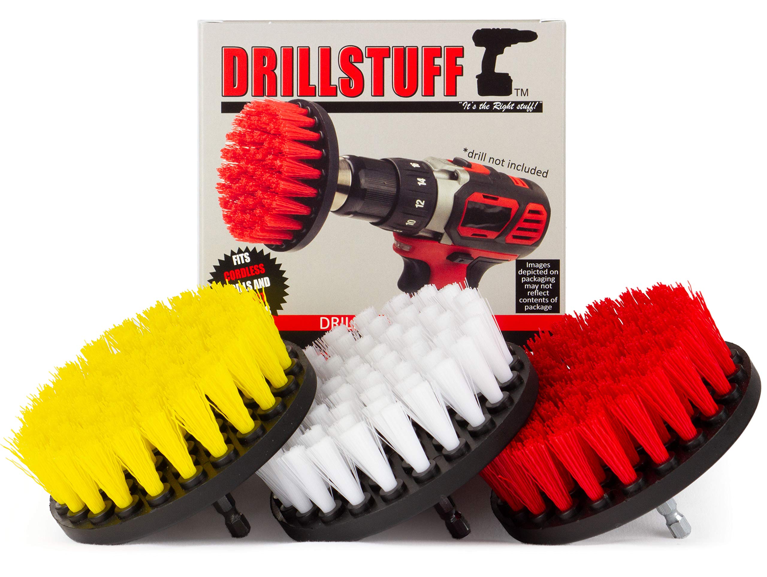 Kit combinado de cepillos giratorios multiusos - Kit combinado de cepillos giratorios - Cepillos eléctricos de cerdas suaves, medianas y rígidas - Limpiador de ducha - Alfombra de baño - Limpiador de